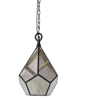 Suspension élégante en verre décoré et métal RECOLLECTION