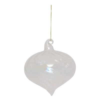 Boule forme goutte irisée 8 cm verre FEERIC LIGHTS & CHRISTMAS