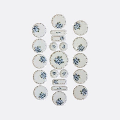 Набор посуды для завтрака, 21 шт в комплекте Flower Blue / ФлауерБлю 21 SO'HOME