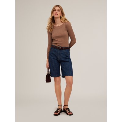 BERMUDA in denim di cotone misto lino MOTIVI