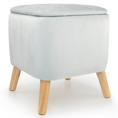 Tabouret avec coffre de rangement en velours WENKO
