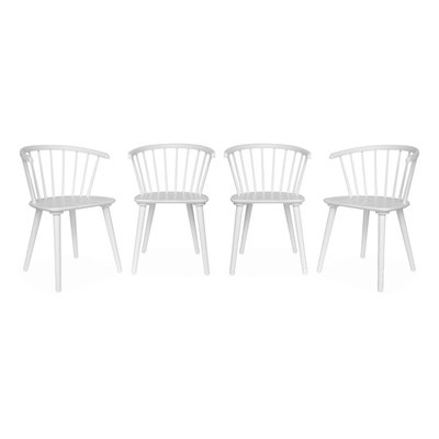 Chaise à barreaux bois d'hévéa et contreplaqué (lot de 4) PAULA SWEEEK