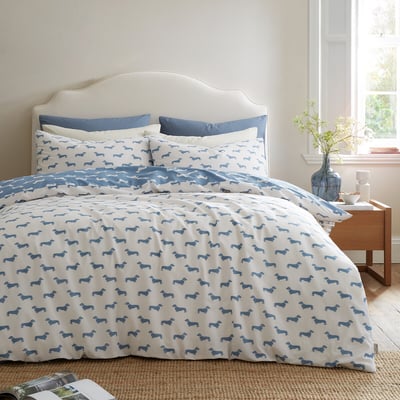 Peggy Dachshund Cotton Reversible Duvet Cover Set EMILY BOND