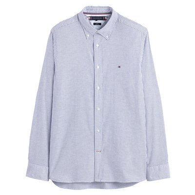 Chemise droite stretch en oxford à rayures TOMMY HILFIGER