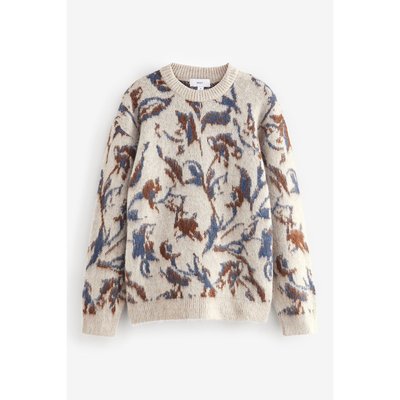 Pull ras de cou décontracté brossé à motif NEXT