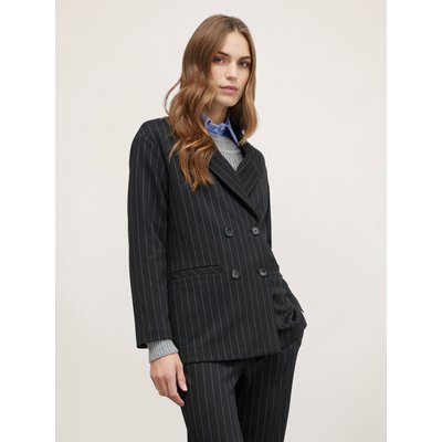 Veste blazer en maille point de Rome teinte en FIL à fines rayures MOTIVI