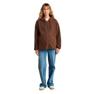 Sweat zippé en sherpa évolutif avec protège ENVIE DE FRAISE