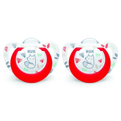 Lot de 2 Sucettes Nuk expert Starline Silicone 18-36 Ecureuil NUK