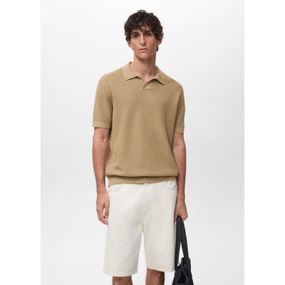 Polo coton maille côtelée MANGO MAN