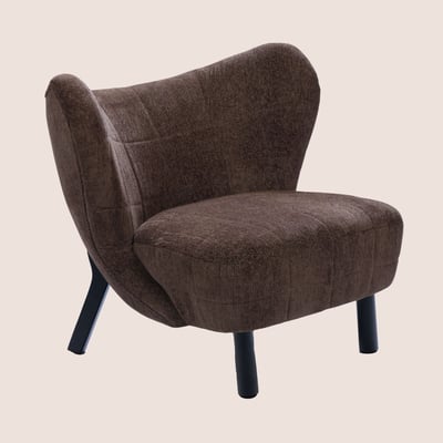 Fauteuil crapaud pieds métal et velours - GASPARD HELLIN, DEPUIS 1862