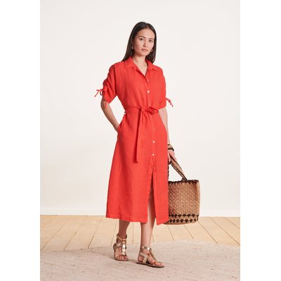Robe chemise mi-longue oversize en lin LA FEE MARABOUTEE