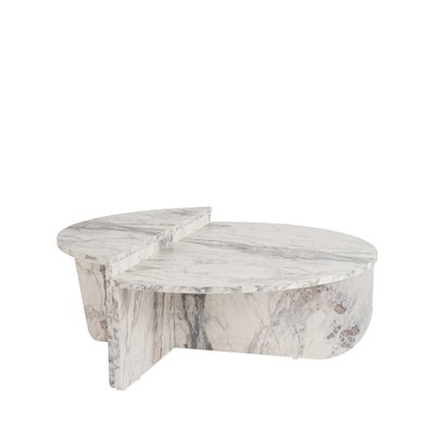 Lot de 2 tables basses effet marbre- ASYA DRAWER