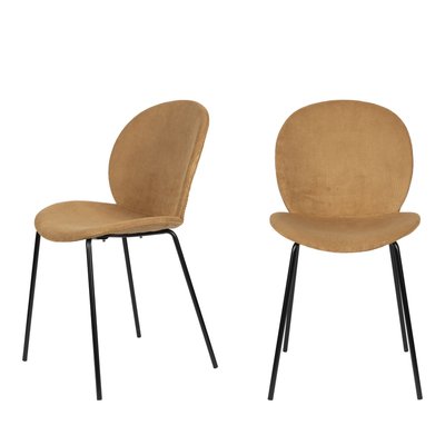 Lot de 2 chaises en velours côtelé et métal - Bonnet ZUIVER