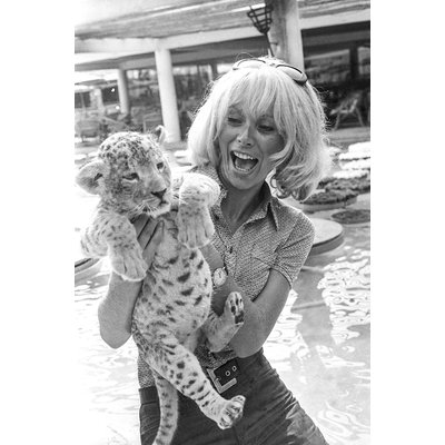 Tableau cinema vintage mireille darc et un léopard HEXOA