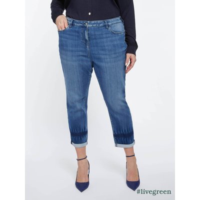 Jeans de modèle saphirique, ajustement de fille mince, avec effet de cravate et de teinture et aspect en bas FIORELLA RUBINO