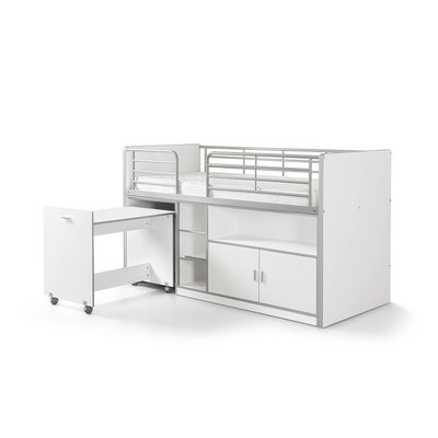 BONNY Lit mi-hauteur avec bureau et rangement  90x200 VIPACK