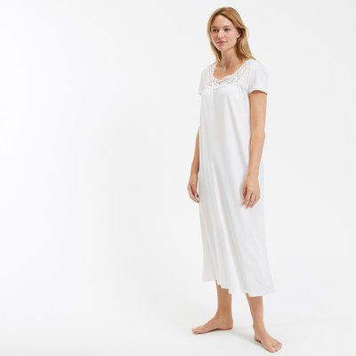 Chemise de nuit dentelle et coton peigné ANNE WEYBURN