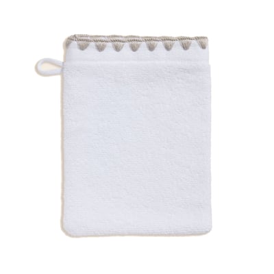 Gant De Toilette en Éponge unie et point feston triangulaire NERYDA MADURA