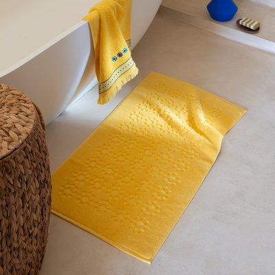 Tapis de bain coton JARDIN M CARRE BLANC