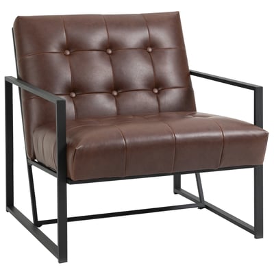 Accent Chair simili cuir Marron HOMCOM