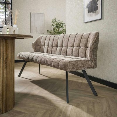 Banc de table en velours texturé beige nacré 180 cm MELBOURNE PIER IMPORT