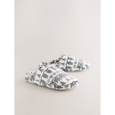 Chaussons mules effet pelucheux NEXT