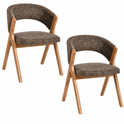 Chaise bois et tissu, dossier arrondi (lot de 2) AGADE PIER IMPORT