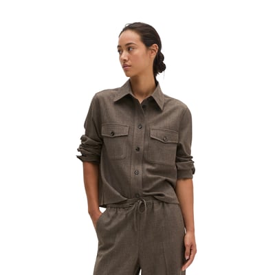 Surchemise à motif Glencheck, coupe regular en mélange de polyester et de viscose recyclés MARC O'POLO