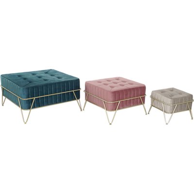 Pouf en polyester, lot de 3 RECOLLECTION