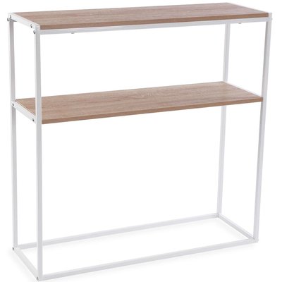 Console d'entrée en bois et métal blanc 90x30x90cm WADIGA