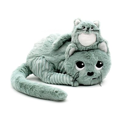 Peluche Miaou le chat maman et bébé LES DEGLINGOS