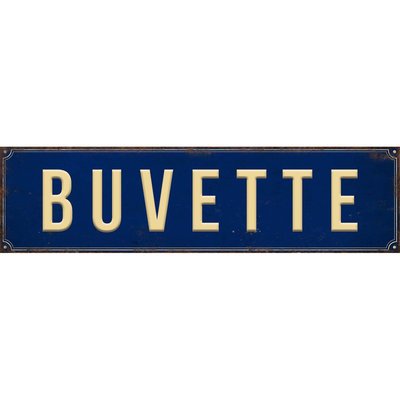 Plaque décorative en métal 45 x 12 cm Buvette ANTIC LINE CRÉATIONS