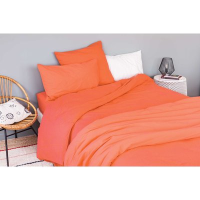 Housse de couette unie en coton Lavé TOISON D OR