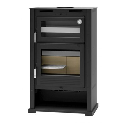 FM Poêle à bois turbo M-107 T 9,5kW avec portes en fonte et four inox FM BIOMASA