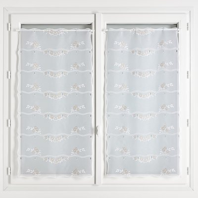 Modulable brodé avec motifs fleurs et feuilles - QABANE HOME MAISON