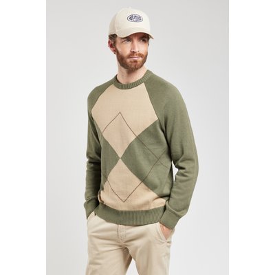 Pull jacquard en coton et laine BERAC GUY DE BERAC