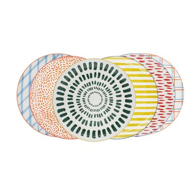 Lot de 6 grandes assiettes, Fruits en Folie ARTIME