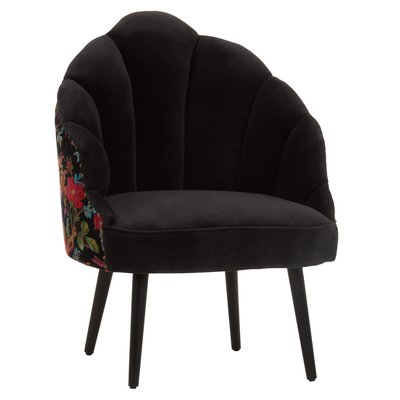 Multicolour Floral Velvet Scallop Accent Chair SO'HOME