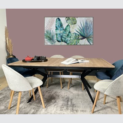 Table rectangulaire extensible en chêne blanc 180 cm PALERME PIER IMPORT