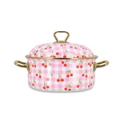 Faitout 20cm en acier émaillé, VICHY CERISE MENASTYL