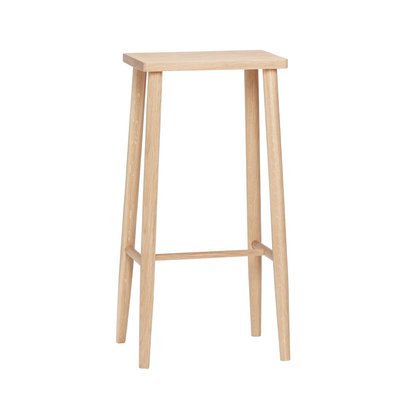 Tabouret de bar en placage de chêne et bois de chêne FOLK HUBSCH
