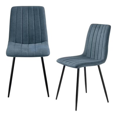Chaise en tissu coutures verticales (lot de 2) LORA PIER IMPORT