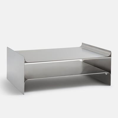 Table basse double plateau, en acier inox finition chromée, LEIRA LA REDOUTE INTERIEURS