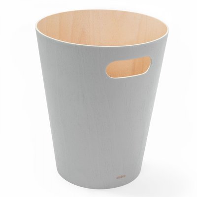 Corbeille à papier Woodrow en Bois Diam 23 X H 28 cm 7,5 L UMBRA