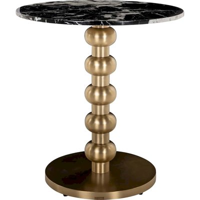 Table bistrot ronde effet marbre  et pied doré design RECOLLECTION