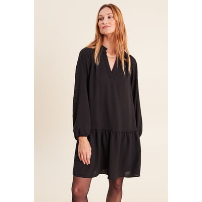 Robe courte évasée col v manches longues BREAL