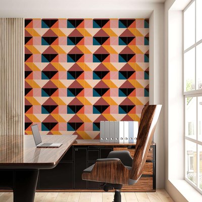 Papier peint à motifs géométriques Tido des années 70 - 510x260 cm (l x h) LA TOUCHE ORIGINALE