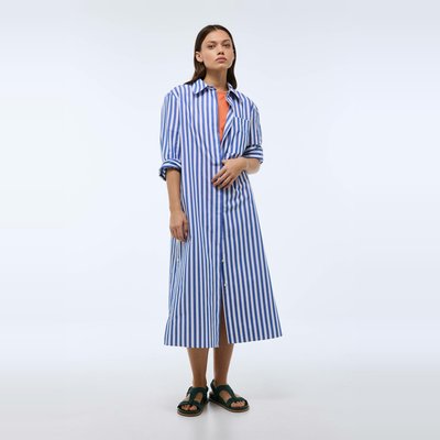 Robe midi rayée en coton MONOPRIX