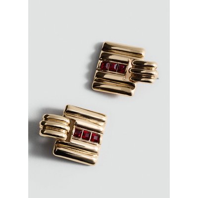 Boucles d'oreilles géométriques ornement cristaux MANGO