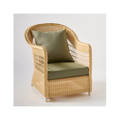 Fauteuil en résine BIARRITZ NATUREL chenille gris KOK